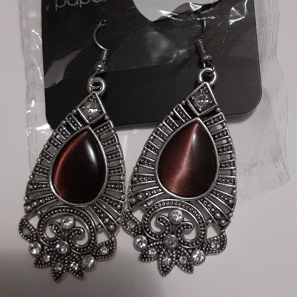 Moonstone earrings purple